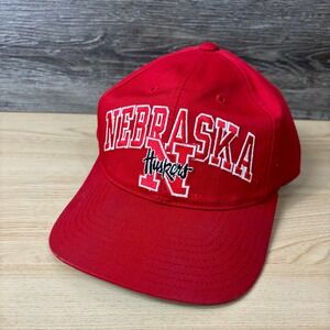 Vintage Nebraska Cornhuskers Hat Cap Snap Back Red Annco Huskers 90s